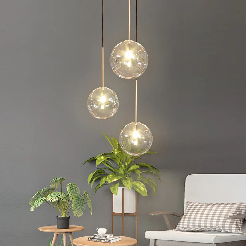 Luxury Glass Ball Chandelier Pendant Light for Living Room Bedroom Decor by Axya