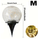 Axyaa Solar Cracked Glass Ball Lights - Warm White + RGB Color Changing