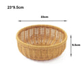 Axyaa Retro Rattan Fruit Plate | Handheld Woven Snack Basket & Candy Organizer