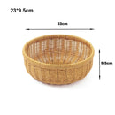 Axyaa Retro Rattan Fruit Plate | Handheld Woven Snack Basket & Candy Organizer