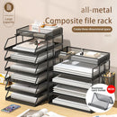 Axyaa Stackable Tray Desk Organizer & Holder for Paper Letter Accessories Black Office Home School