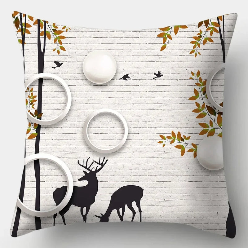 Axyaa Retro Flowers Pillowcase 45cmX45cm Square Sofa Cushion Cover