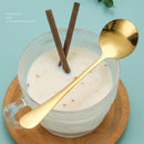 Axyaa Golden Stainless Round Teaspoons Long Handle Dessert Coffee Spoons