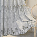 Axyaa Grey Leaves Jacquard Curtains 52"X96" for Living Room and Bedroom
