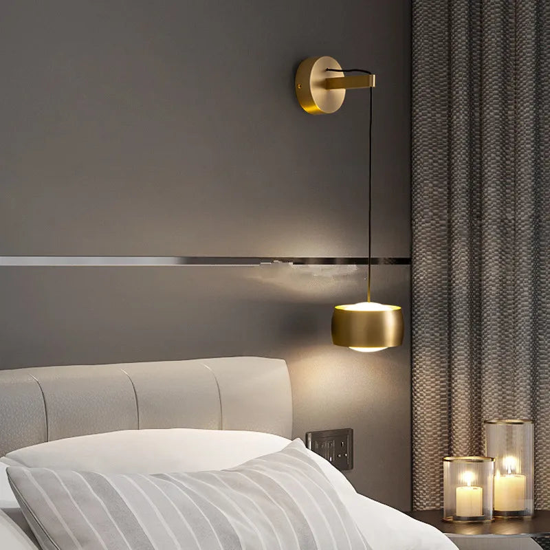 Axyaa Adjustable Copper Wall Lamp for Bedroom Reading