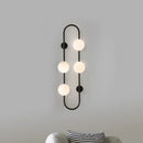Axyaa Modern Black Wall Lights with White Glass Ball Lampshade