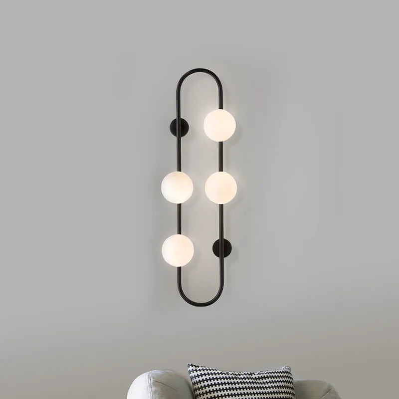 Axya White Glass Ball Wall Sconce: Modern Bedside & Study Lamp