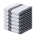 Axyaa Cotton Kitchen Towel Set - Absorbent Waffle Weave Stripe Dishcloths