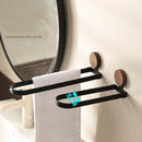 Axyaa Walnut Towel Rack Wall Mount Foldable Bathroom Holder