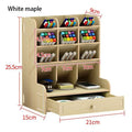Axyaa Wooden Desk Organizer: Large Capacity Pen Holder for School, Office & Home