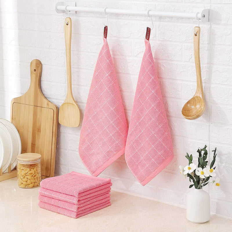 Axyaa Super Absorbent Cotton Kitchen Towel Set for Home Cleaning and Drying