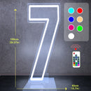 Axyaa Color-changing Numbers Letters Neon Sign Stand Decor party