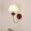 Axyaa French Medieval Style Fabric Wall Lamp for Retro Bedroom, Living Room, and Aisle