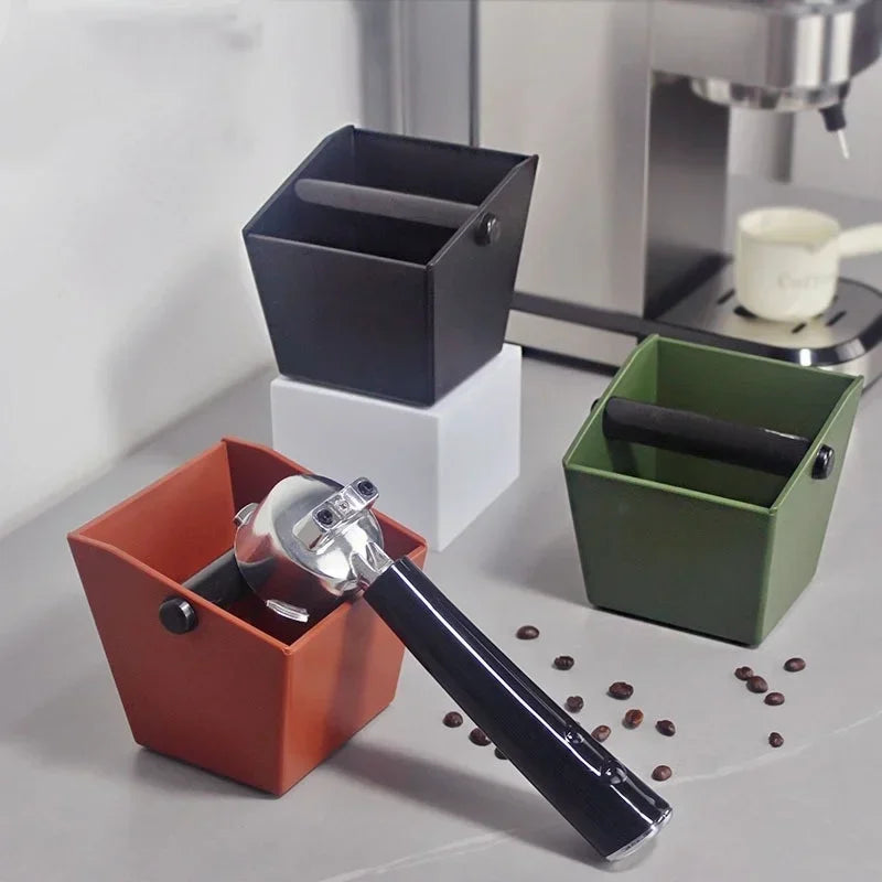Axyaa Coffee Knock Box - Espresso Grounds Container Barista Bucket Bin Anti-Slip