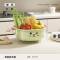 Axyaa 2-Layer Drain Basket Organizer - Large Capacity Multifunctional Fruit & Vegetable Holder