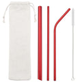 Axyaa Stainless Steel Sharp Metal Drinking Straw Set with Cleaner Brush