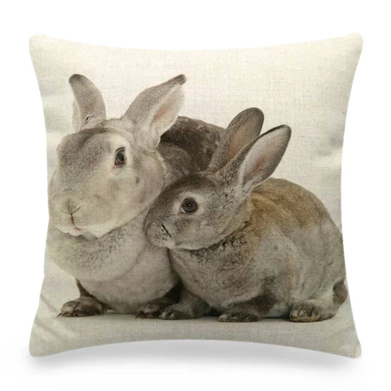 Easter Bunny Eggs Printed Pillow Covers 45x45cm - Axyaa Easter Decorations