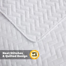 Axyaa Oversized King Lightweight White Bedspread Quilt Set - All Season Comforter Coverlet