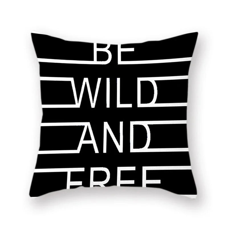 Axyaa Abstract Geometry Letter Print Cushion Cover - 45x45cm