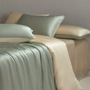 Axyaa Luxe Silk Bedding Set: Smooth Nude Sleeping Essentials