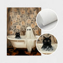 Axyaa Halloween Ghost and Black Cat Wall Art Set