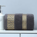 Axyaa Geometric Jacquard Embroidered Oversized Bath Towel Green Black