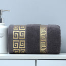 Axyaa Geometric Jacquard Embroidered Oversized Bath Towel Green Black