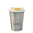 Axyaa Stainless Steel Coffee Mug with Lid, 400ml Water Cup, Leak Proof & Portable