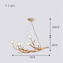 Axyaa Nordic Resin Iron Glass Pendant Chandelier