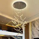 Axyaa Crystal Chandelier Stair Pendant Lamp Living Room Interior Lighting
