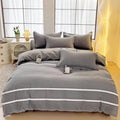 Axyaa Blue & White Grid 4-Piece Bed Sheet Set, Thickened Material