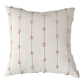 Axyaa Cotton Linen Striped Embroidery Throw Cushion Cover for Home and Sofa