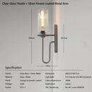 Axyaa Shadow Nordic Glass Wall Sconce, Modern E27 Edison Lamp for Luxury Bedroom Lighting