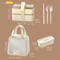 Axyaa Large Capacity Double-Layer Lunch Box with Tableware - Heatable Bento Box