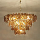 Axyaa Vintage Green Glass Crystal Chandelier Pendant Lamp for Living Room Bedroom