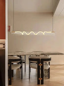 Axyaa Nordic Pendant Lamp: Long Tube LED Lighting Fixture for Restaurant, Office & Villa