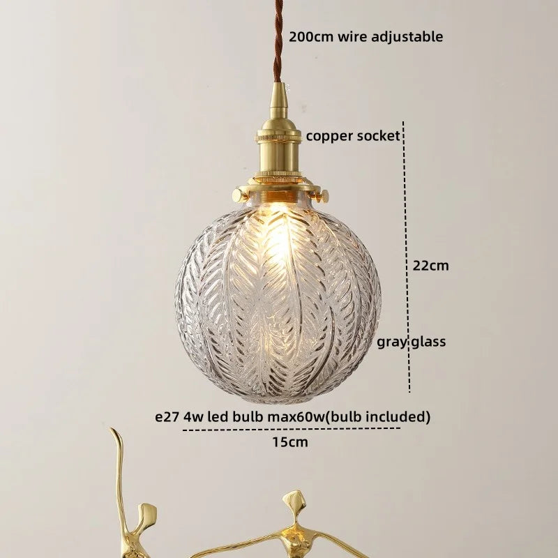 Axyaa Blue Glass LED Pendant Light Modern Nordic Suspension Luminaire