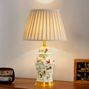 Axyaa Chinese Flower Bird Ceramic Table Lamp Modern Retro Warm Bedside Lamp