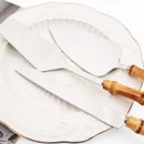 Axyaa Bamboo Handle Stainless Steel Cake Knife for Baking and Serving