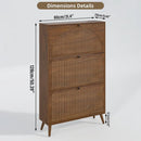 Axyaa 3-Drawer Wooden Shoe Storage Cabinet for Narrow Entryway