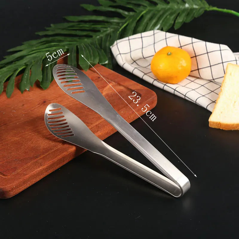 Axyaa Stainless Steel Food Tongs - Multi-Use Nonstick Clamp for Home Kitchen