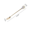 Axyaa Flower Dessert Spoon Fork Set Stainless Steel Coffee Tea Ice Cream Kitchen Tableware