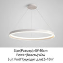Axyaa Modern LED Round Chandelier for Home Indoor Lighting, Black/White, Living Room to Kitchen