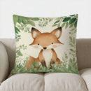 Axyaa Bear & Leaves Pillow Cover - Sofa Bedroom Car Decor Home Cotton Pillow Case
