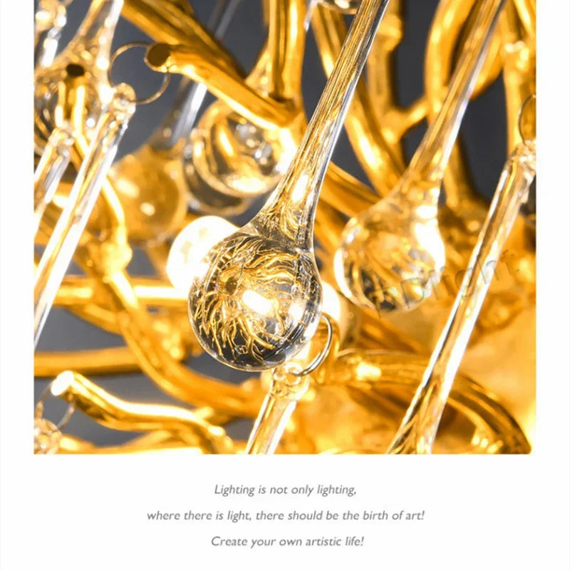 Axyaa Modern Luxury Crystal Ceiling Chandelier for Living Dining Bedroom