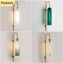 Axyaa Blue Glass Tube LED Wall Lamp for Bedroom & Living Room