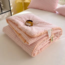 Axyaa Green Plaid Summer Quilt - High Quality Double-sided Queen Bed Comforter