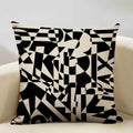 Axyaa Black White Yellow English Letter Design Linen Pillowcase 45x45cm