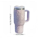 Axyaa 40oz Diamond Thermos Cup Stainless Steel Vacuum Flask Insulated Thermal Water Bottle