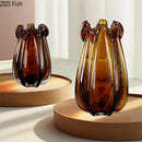 Amber Crystal Vase by Axyaa - Hydroponic Dried Flower Arrangement & Decorative Crafts